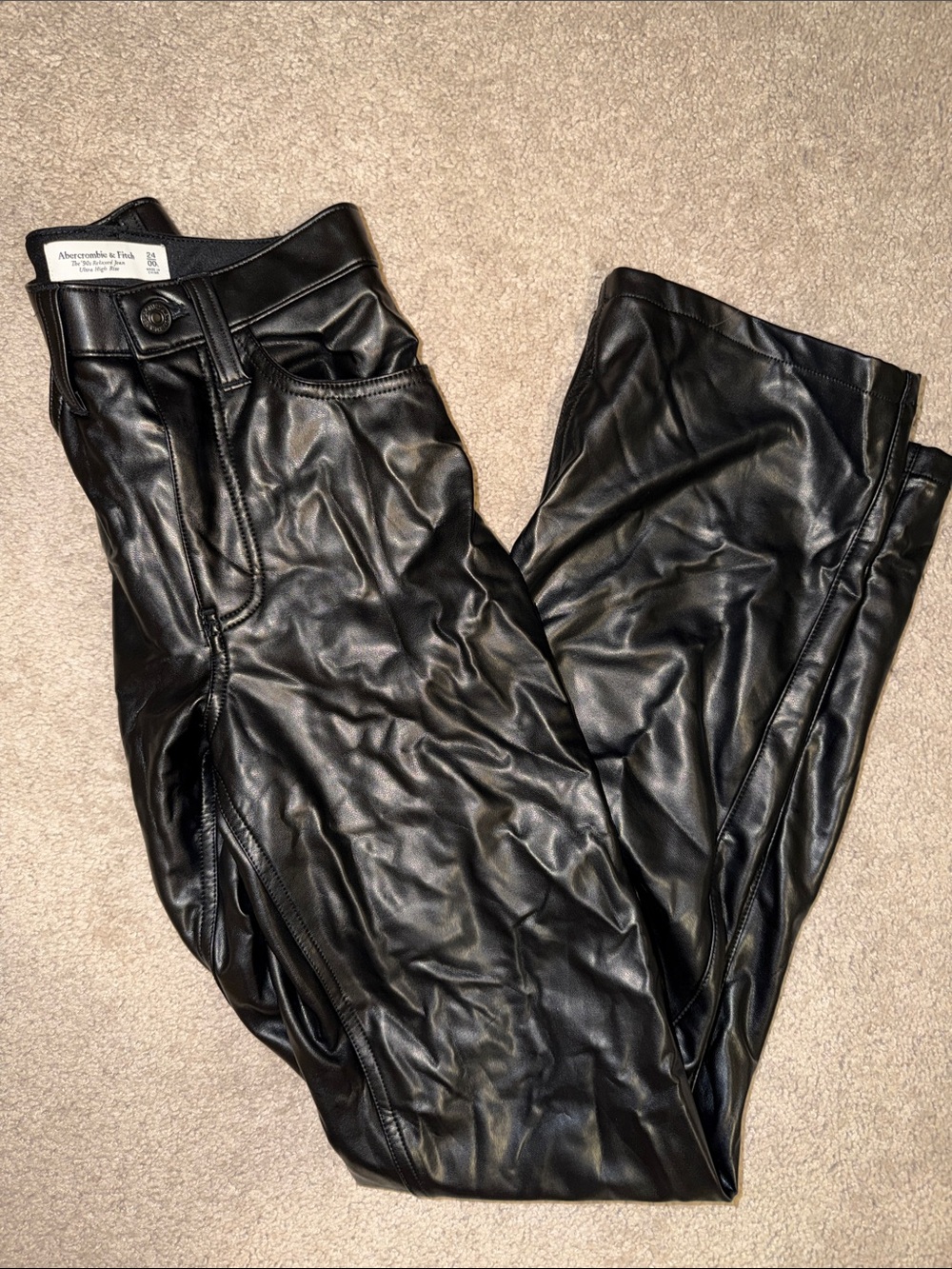 Abercrombie Faux Leather Black Pants
